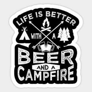 Camping Beer Campfire Tent Sticker